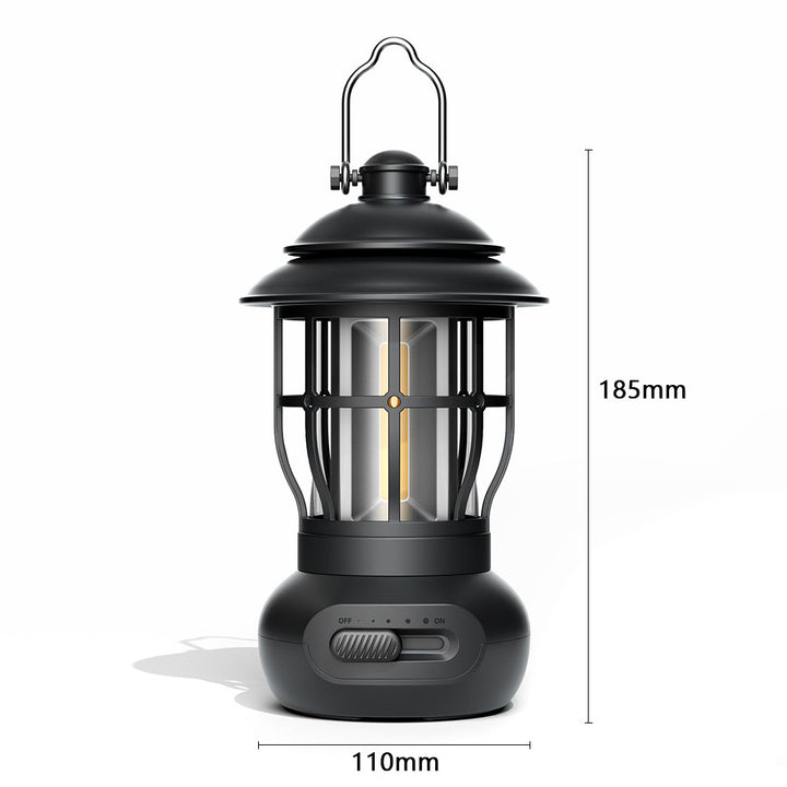 Vintage USB Rechargeable Camping Lantern for Outdoor Ambience