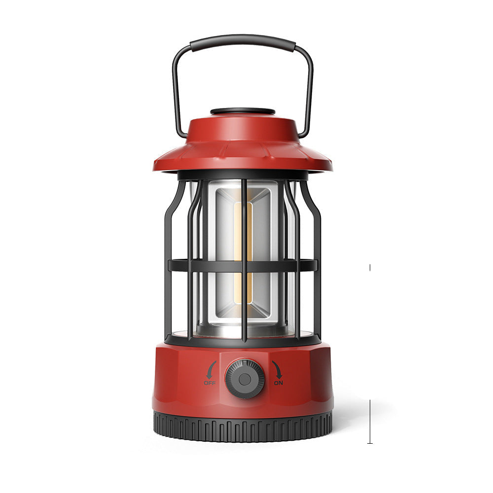 Retro COB Portable Camping Lantern for Tent and Outdoor Use
