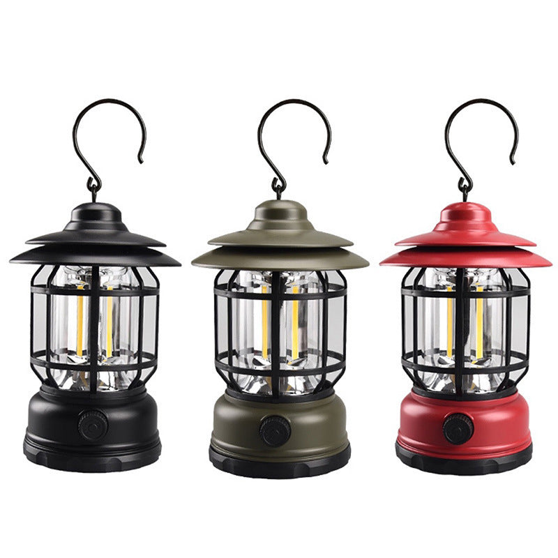 Retro Multi-Functional Warm Light Camping Lantern for Outdoors