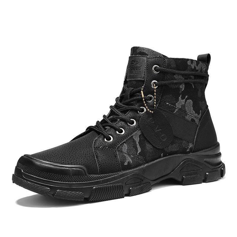 Retro Canvas High-Top Hiking Boots for Outdoors
