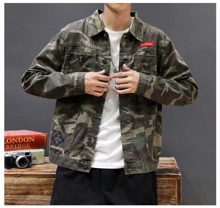 Men’s Camouflage Polo Collar Fashion Jacket