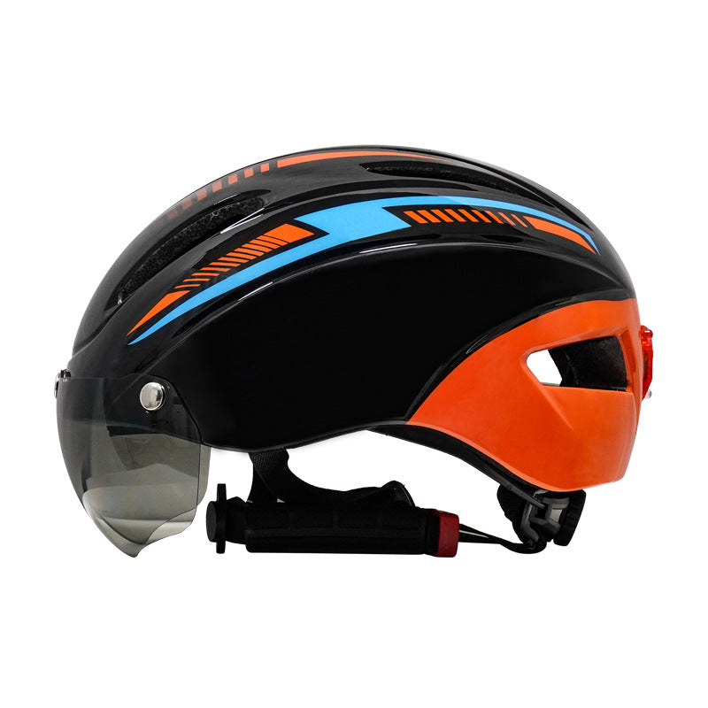 Bicycle Helmet With Goggles And Taillight