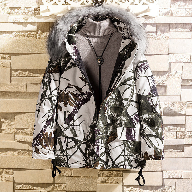 Hip-Hop Style Camouflage Hooded Jacket Coat