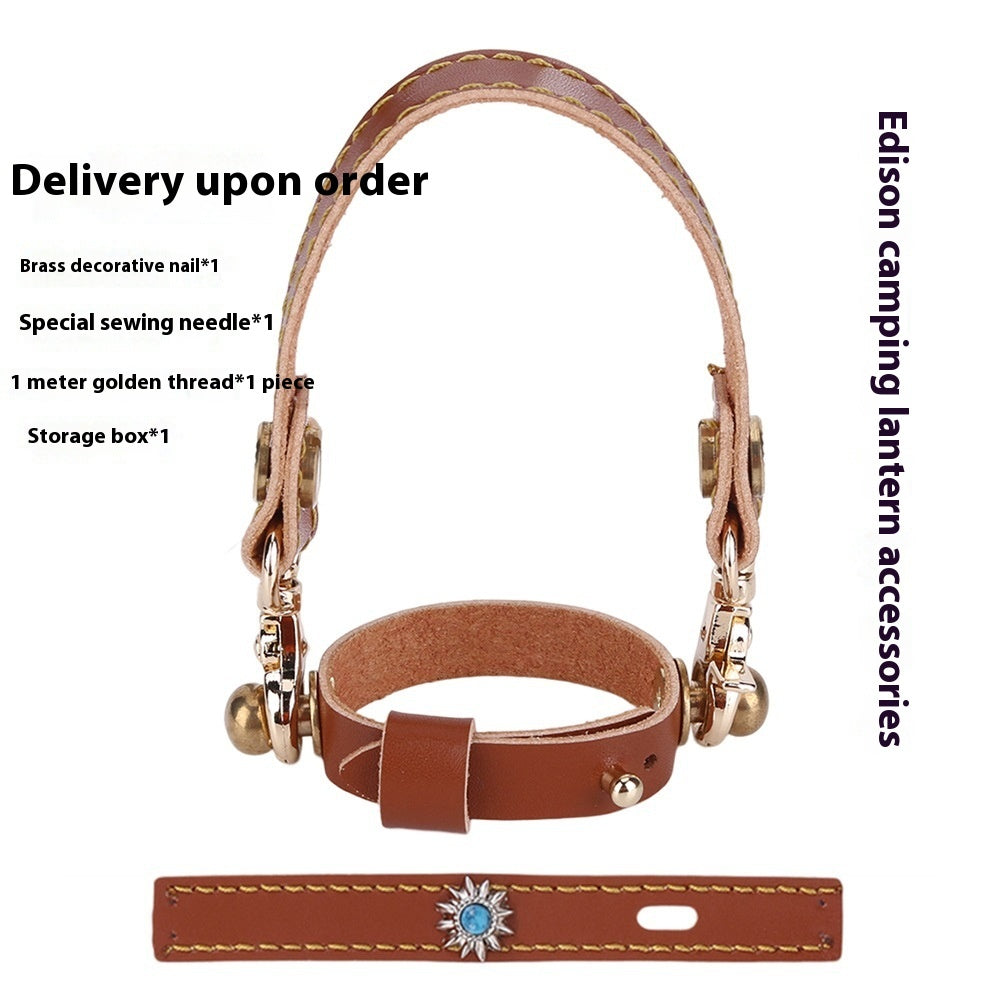 Leather Hanging Rope Camping Lantern Set (3-Piece Edison Style)