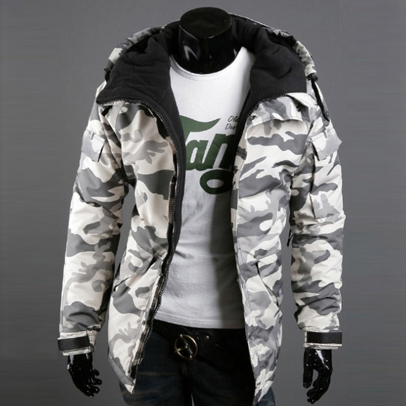 Men’s British Camouflage Hooded Jacket for Trendy Outdoor Style