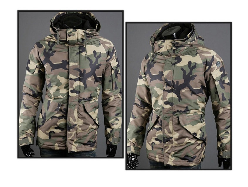 Men’s British Camouflage Hooded Jacket for Trendy Outdoor Style