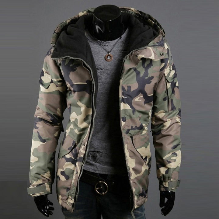Men’s British Camouflage Hooded Jacket for Trendy Outdoor Style