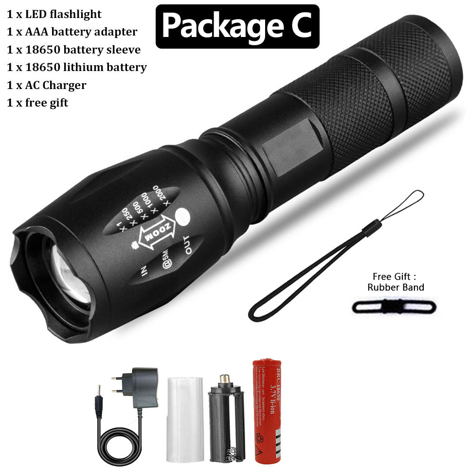 Rechargeable Tactical Super Bright Camping Flashlight