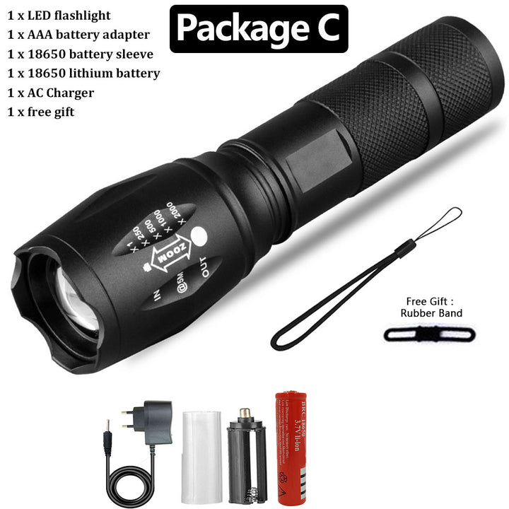 Rechargeable Tactical Super Bright Camping Flashlight