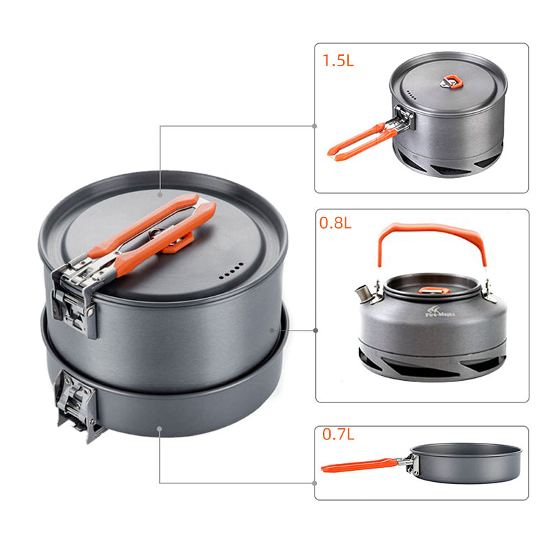 Portable Heat-Resistant Camping Cookware Set for Travel