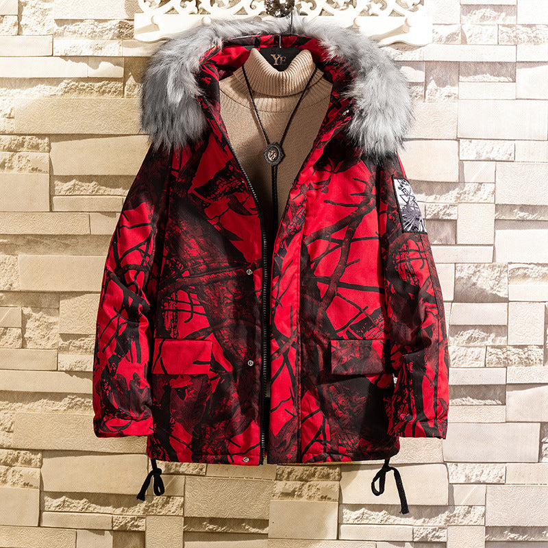 Hip-Hop Style Camouflage Hooded Jacket Coat