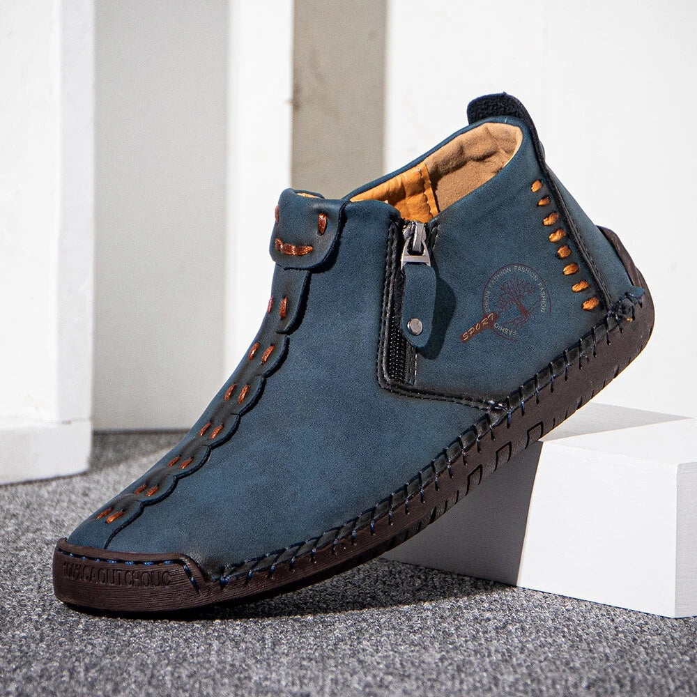 Men’s Zipper Ankle Hiking Boots for Outdoor Comfort