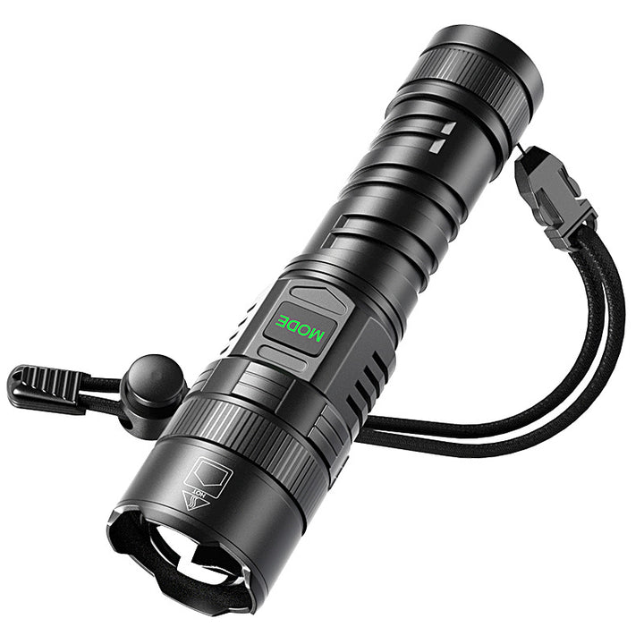 USB Rechargeable Zoom Camping Flashlight with Digital Display
