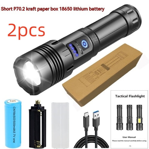 High-Intensity Rechargeable Emergency Camping Flashlight