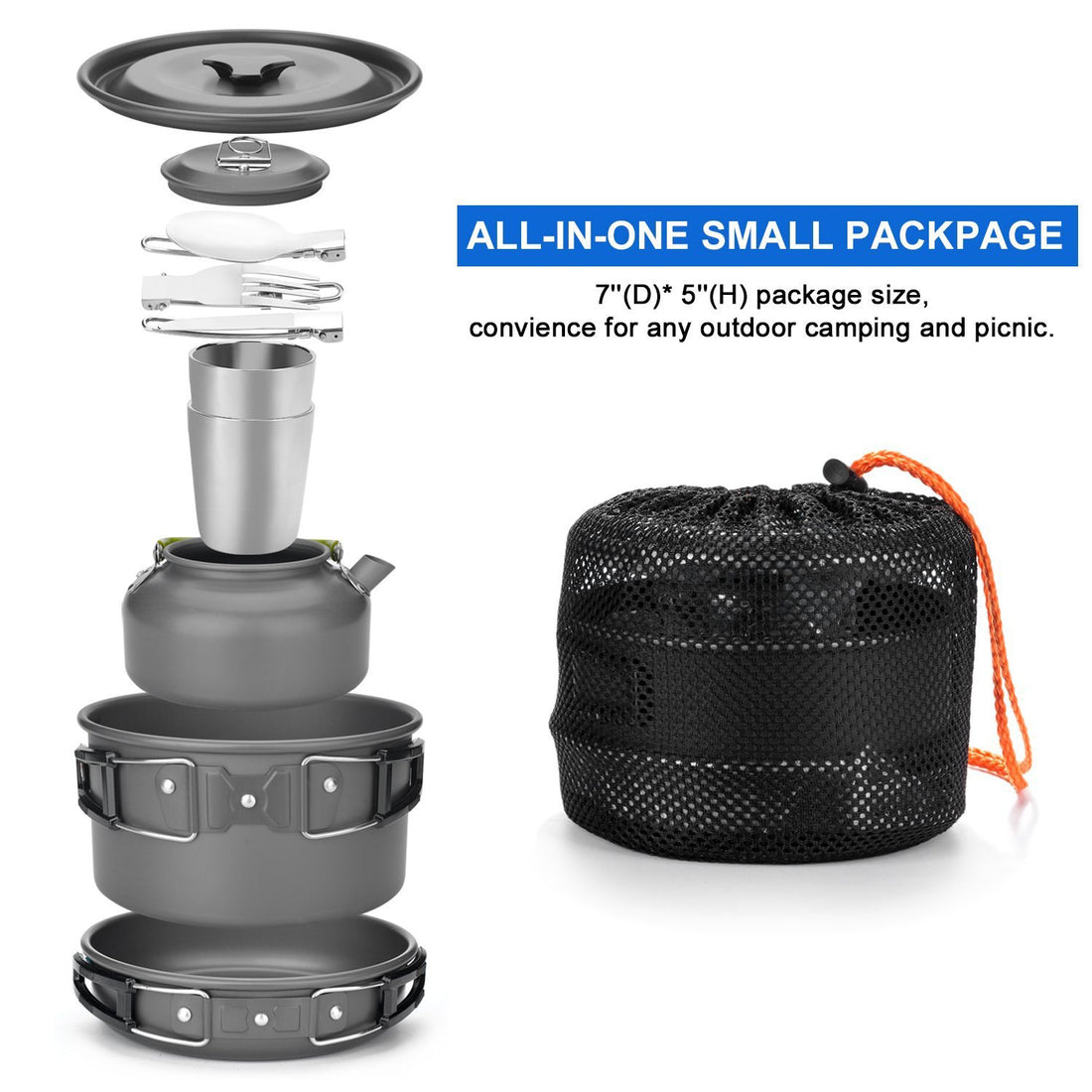 Outdoor Hiking Picnic Cookware and Cutlery Set