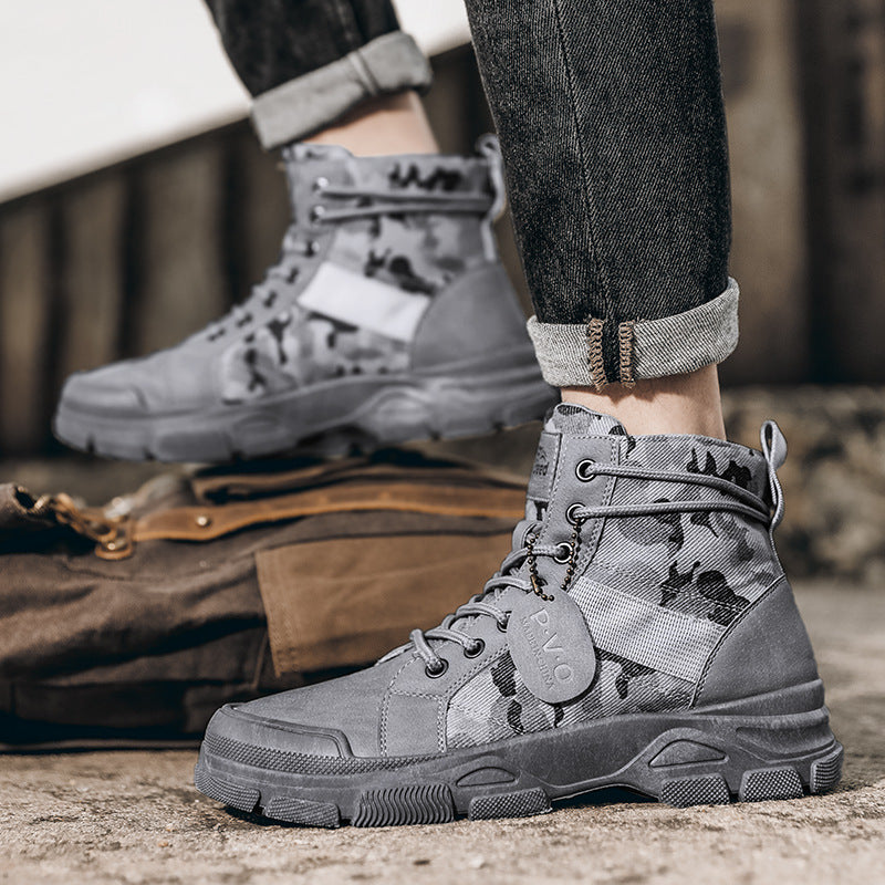 Retro Canvas High-Top Hiking Boots for Outdoors