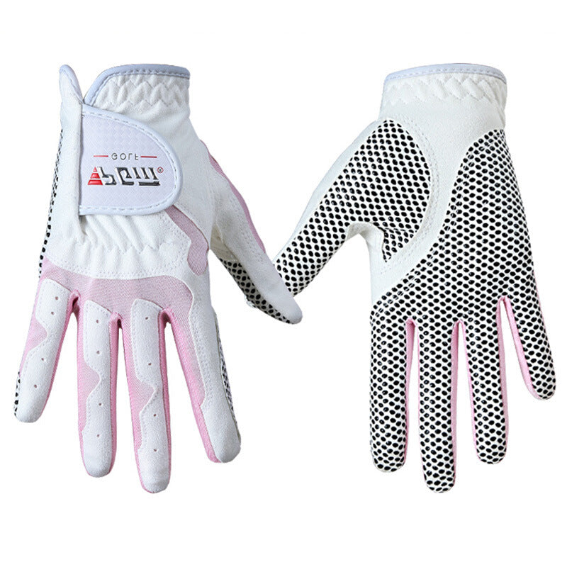 Golf Gloves with Non-Slip Grip Microfiber Cloth Set