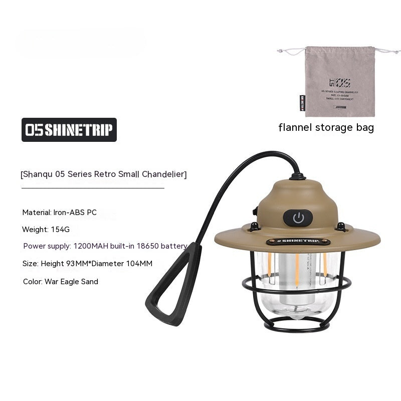 Shanqu Pine Cone Camping Lantern Chandelier for Outdoors