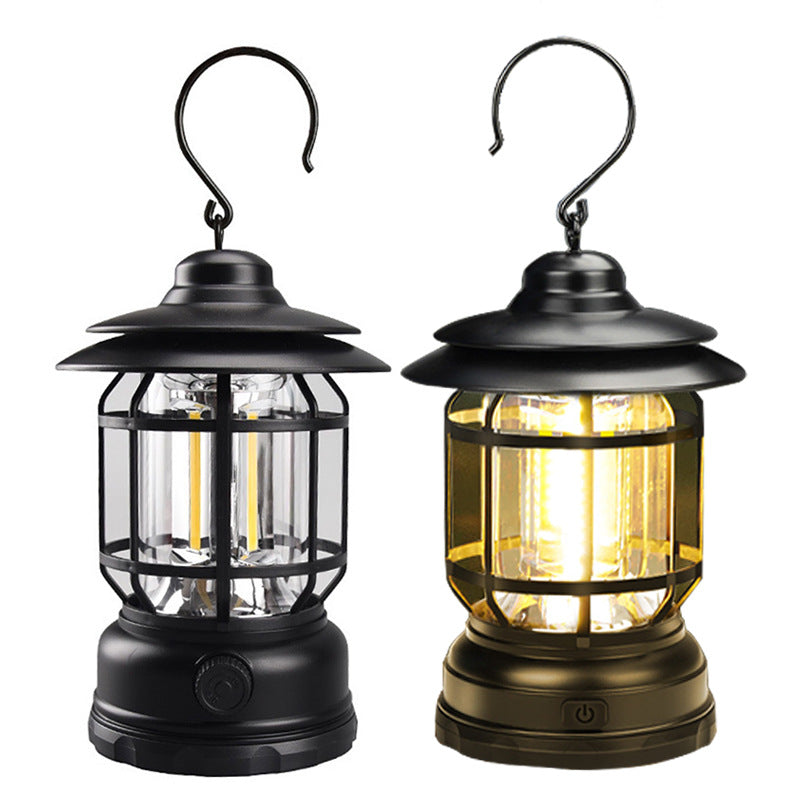 Retro Multi-Functional Warm Light Camping Lantern for Outdoors