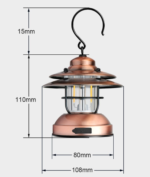 Retro USB Rechargeable Camping Lantern for Outdoor Use