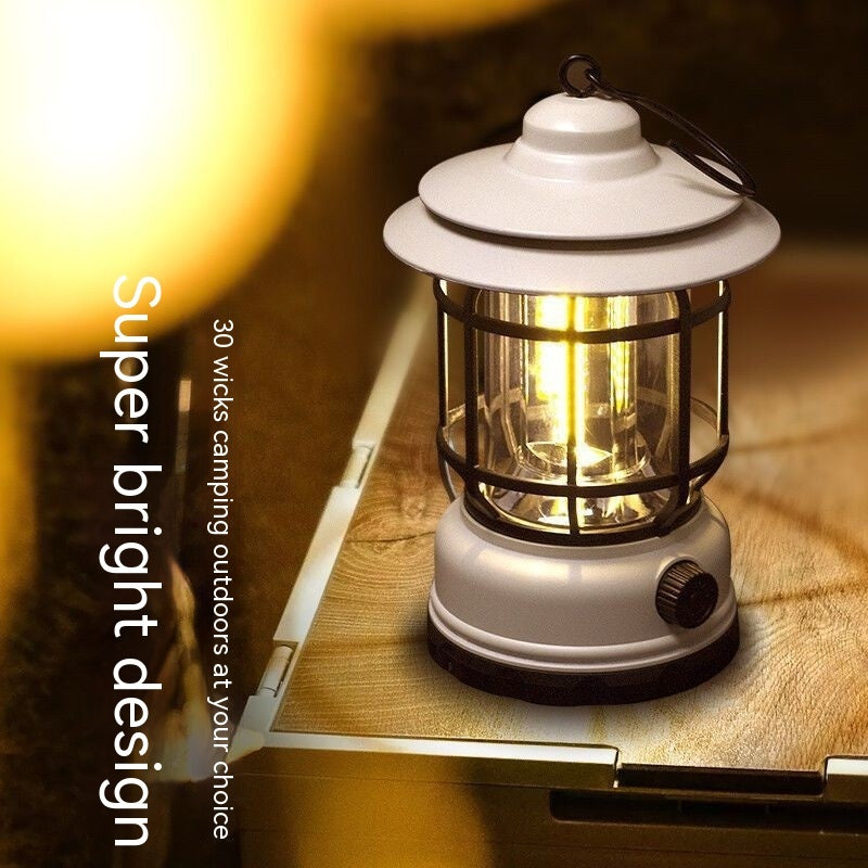 Retro Multi-Functional Warm Light Camping Lantern for Outdoors