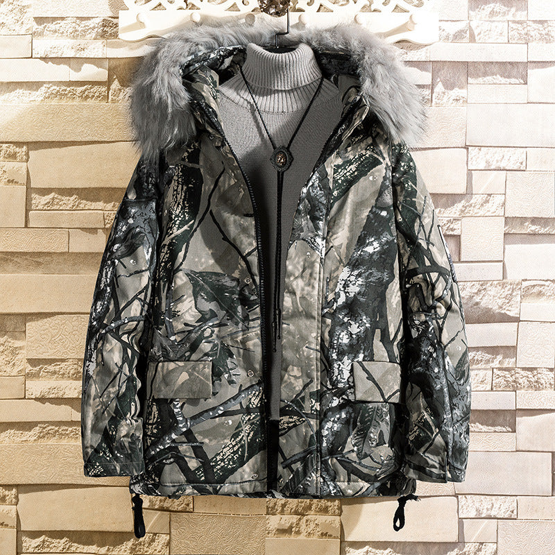 Hip-Hop Style Camouflage Hooded Jacket Coat