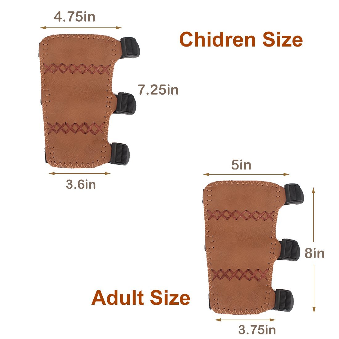 Krayney Youth Leather 3 Strap Archery Arm Guard