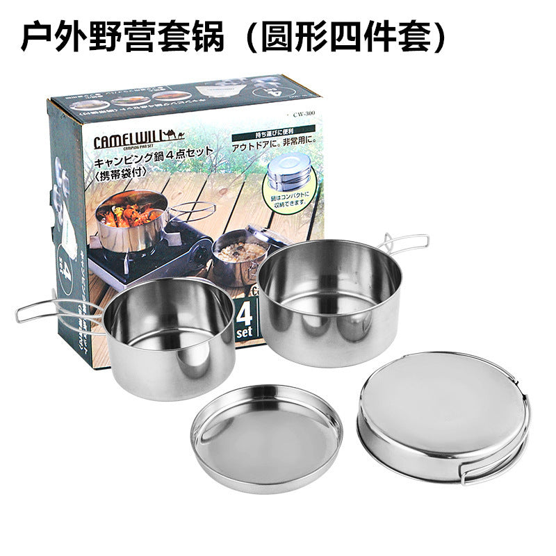 Stainless Steel Portable Camping Cookware Set