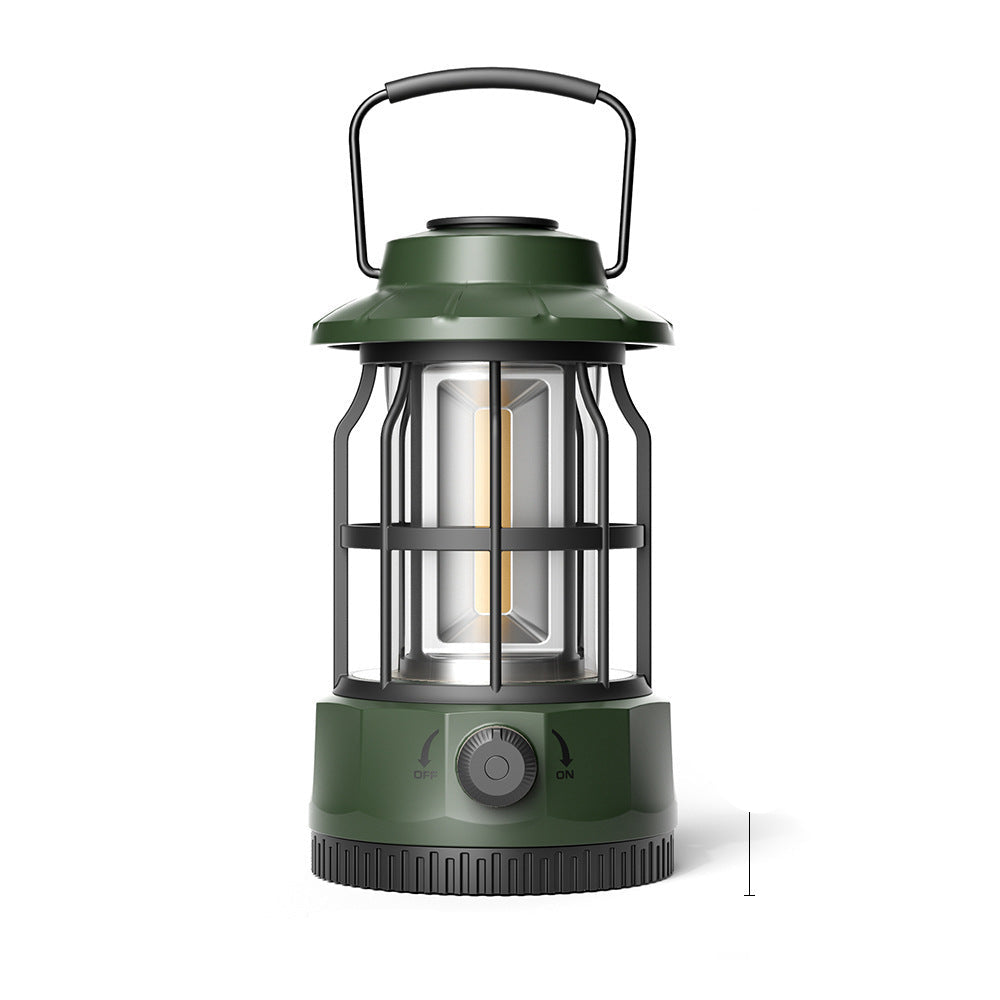 Retro COB Portable Camping Lantern for Tent and Outdoor Use