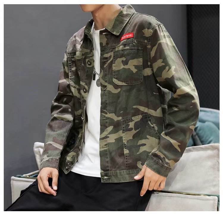 Men’s Camouflage Polo Collar Fashion Jacket