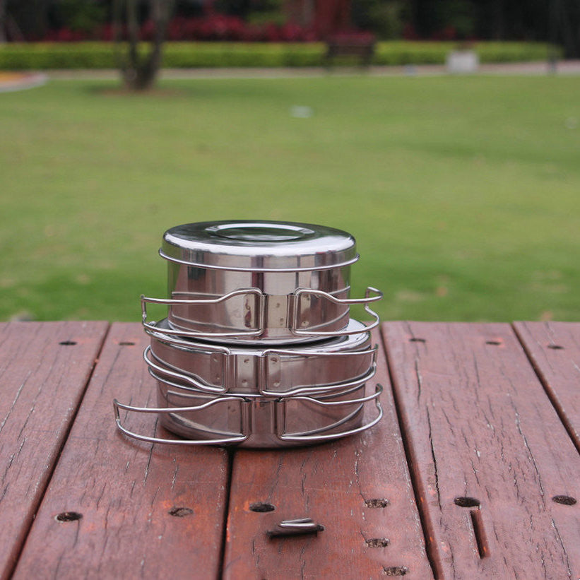 Stainless Steel Portable Camping Cookware Set