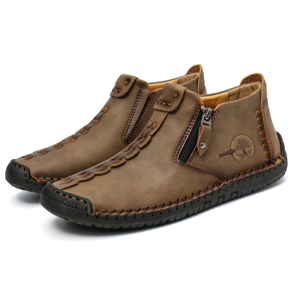 Men’s Zipper Ankle Hiking Boots for Outdoor Comfort
