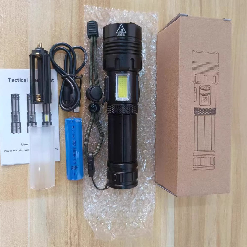 High-Intensity Rechargeable Emergency Camping Flashlight
