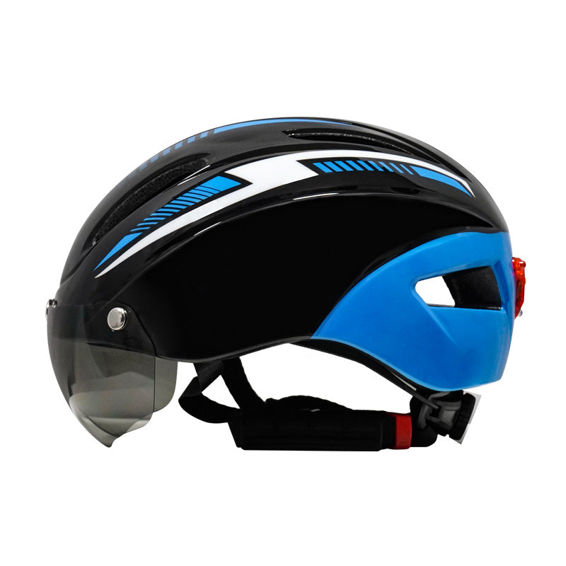 Bicycle Helmet With Goggles And Taillight