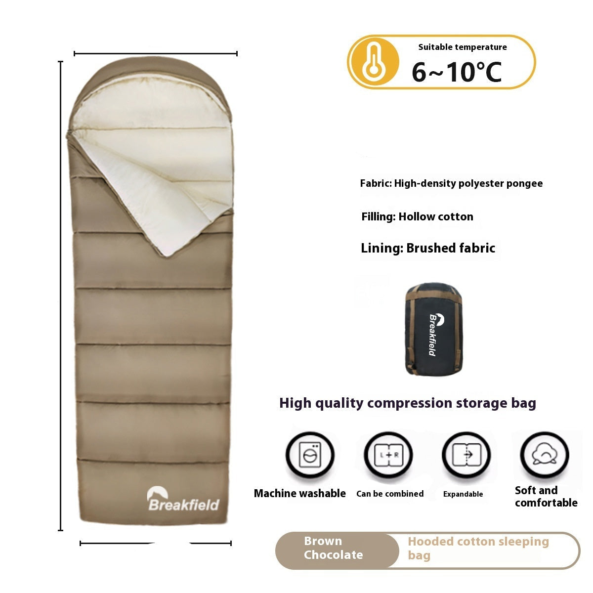 Thickened Down Camping Sleeping Bag for Outdoor Use