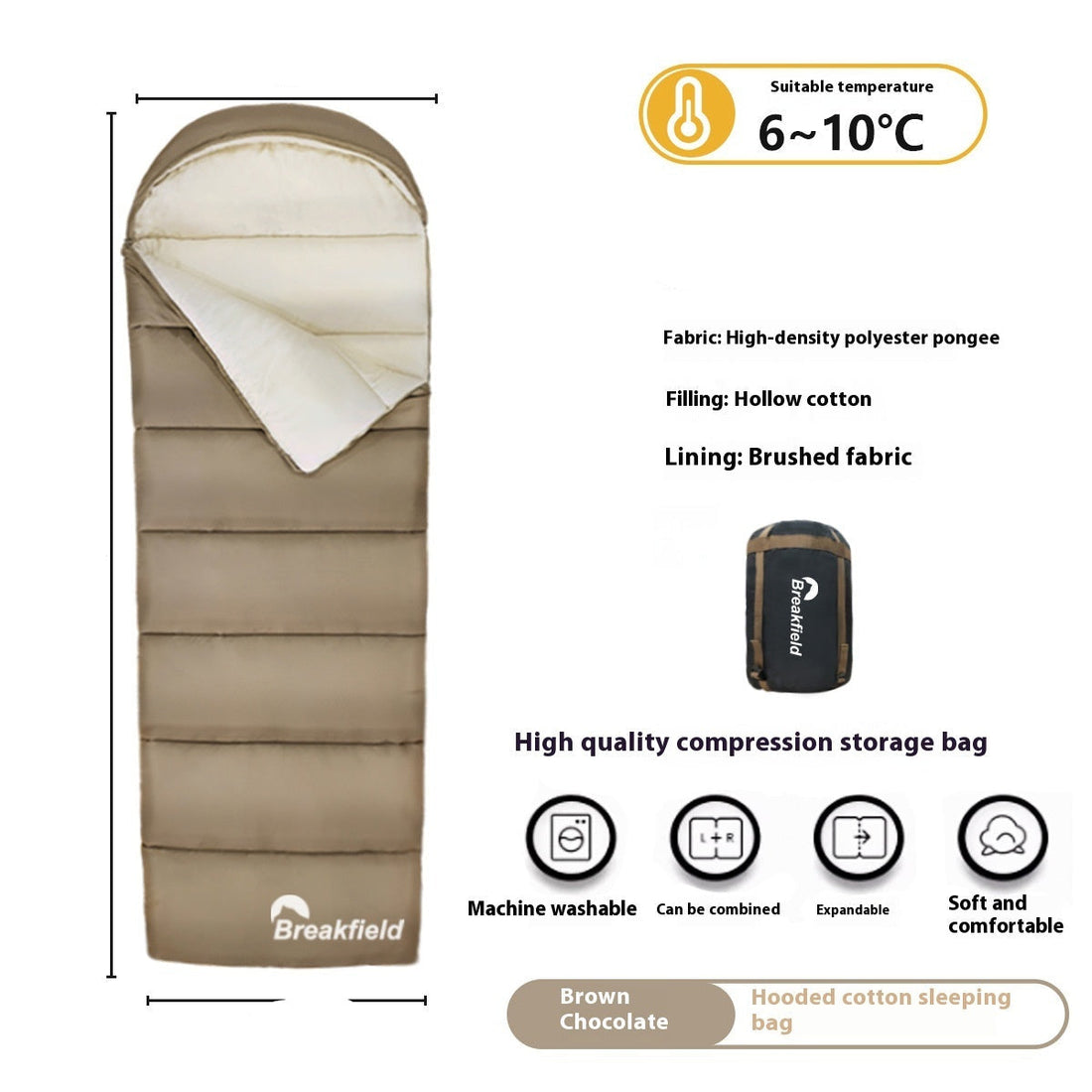 Thickened Down Camping Sleeping Bag for Outdoor Use