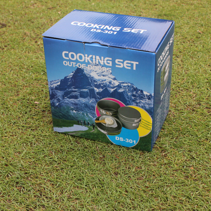 Portable Outdoor Camping Cookware Set For 2-3 People
