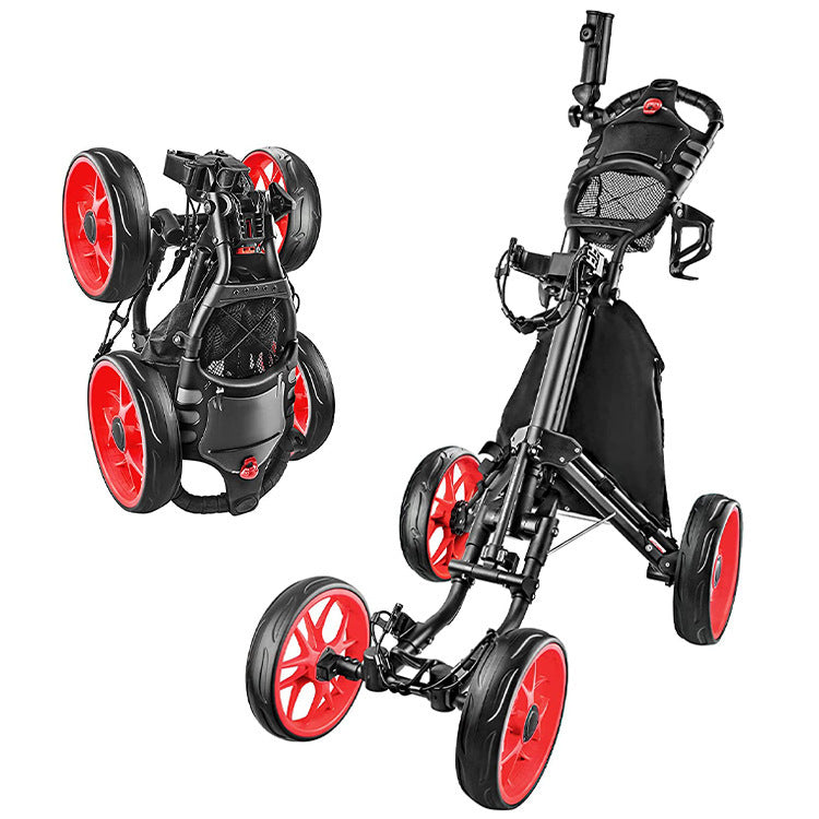 Foldable 4-Wheel Golf Push Trolley