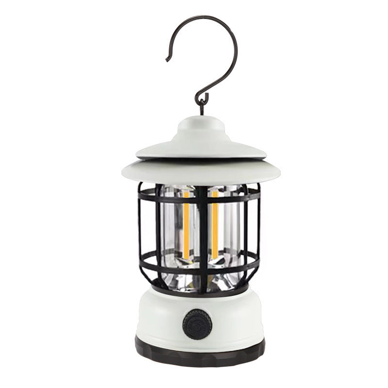 Vintage Rechargeable Rotating Camping Lantern for Ambient Lighting