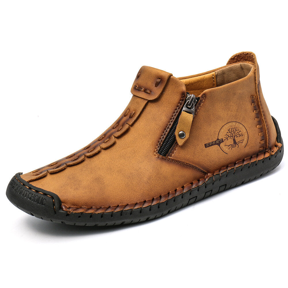 Men’s Zipper Ankle Hiking Boots for Outdoor Comfort