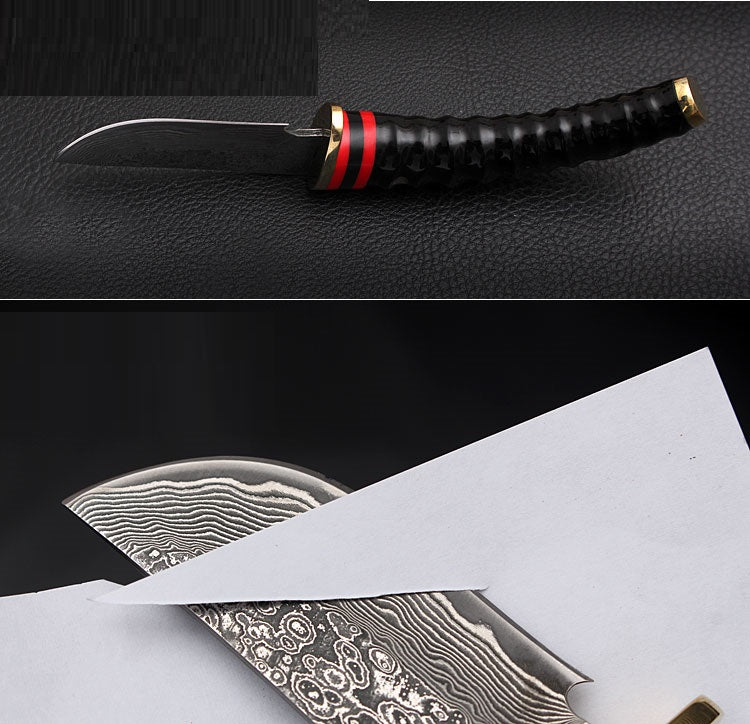 Hand Forged Damascus Steel Hunting Knife With Antler Handle