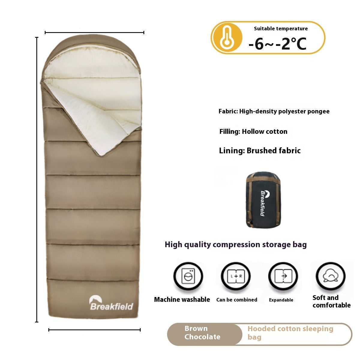 Thickened Down Camping Sleeping Bag for Outdoor Use