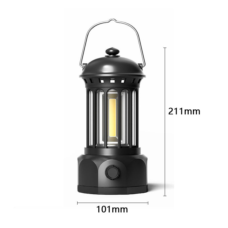 Retro COB Portable Camping Lantern for Tent and Outdoor Use
