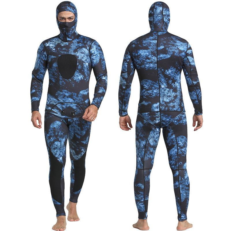 3MM Camouflage Neoprene Two Piece Wetsuit With Ho