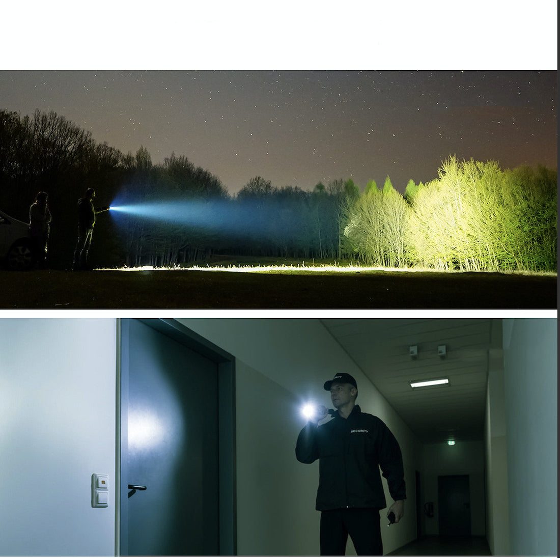Long-Range Waterproof USB Rechargeable Camping Flashlight with Compass