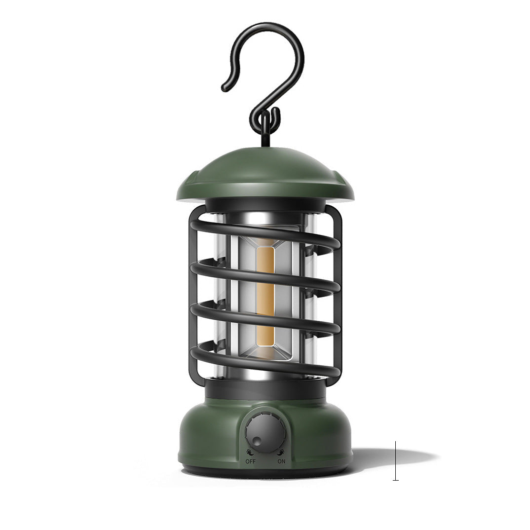 Retro COB Portable Camping Lantern for Tent and Outdoor Use