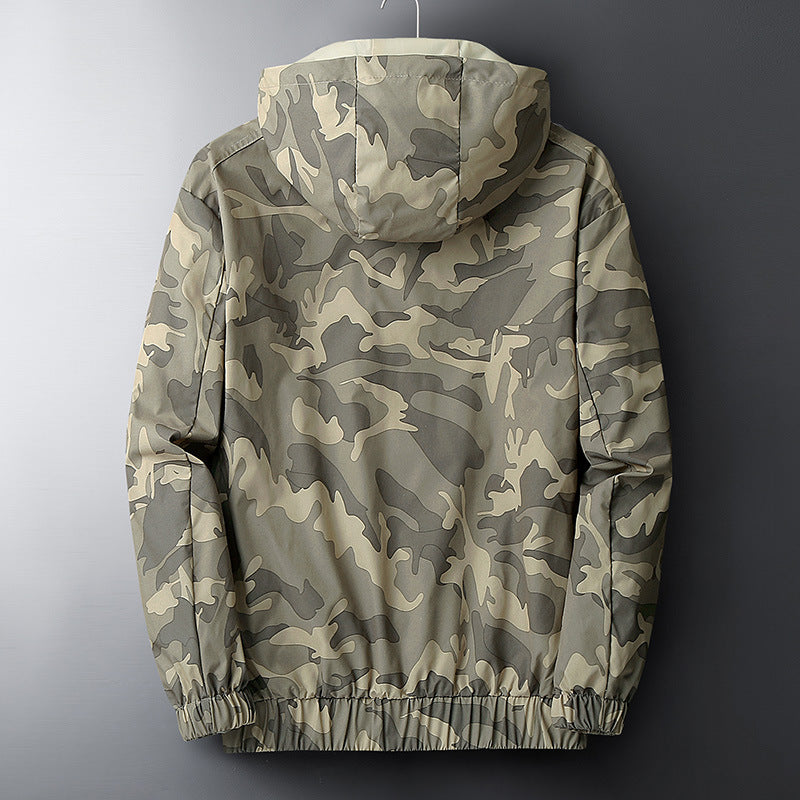 Men’s Casual Hooded Camouflage Print Jacket