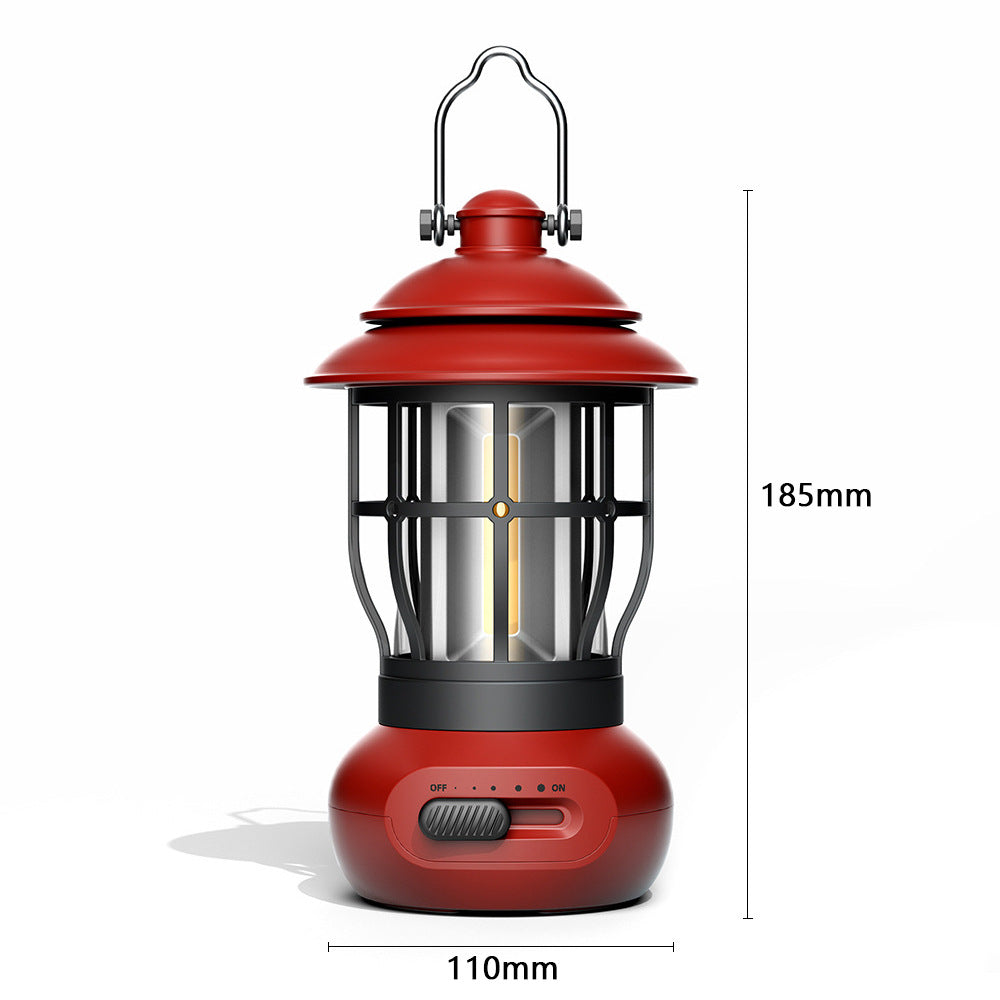 Vintage USB Rechargeable Camping Lantern for Outdoor Ambience