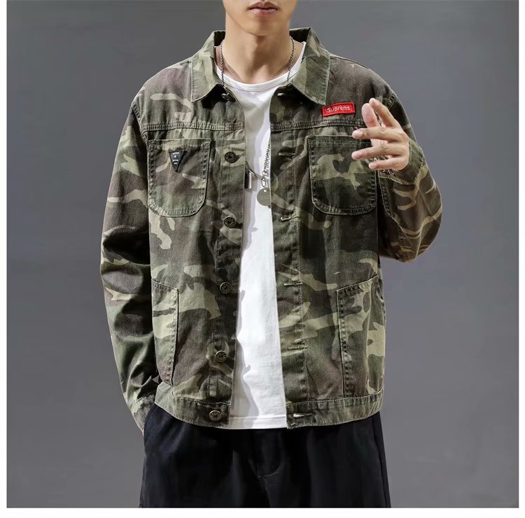 Men’s Camouflage Polo Collar Fashion Jacket
