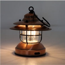 Retro USB Rechargeable Camping Lantern for Outdoor Use